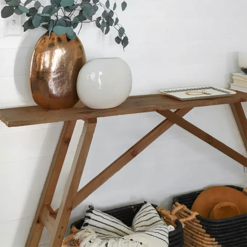 Κονσόλα Roosevelt pakoworld καρυδί ξύλο πεύκου 35mm καρυδί 119x29x80εκ 4