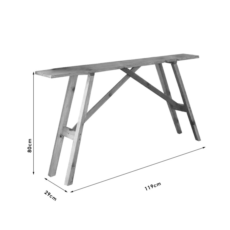 Κονσόλα Roosevelt pakoworld καρυδί ξύλο πεύκου 35mm καρυδί 119x29x80εκ 5