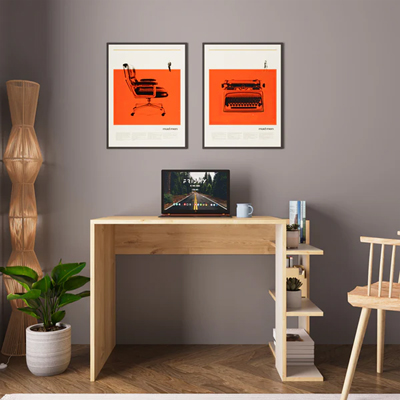 Γραφείο εργασίας Toska pakoworld σε oak- sandstone απόχρωση 114x56x76εκ 2