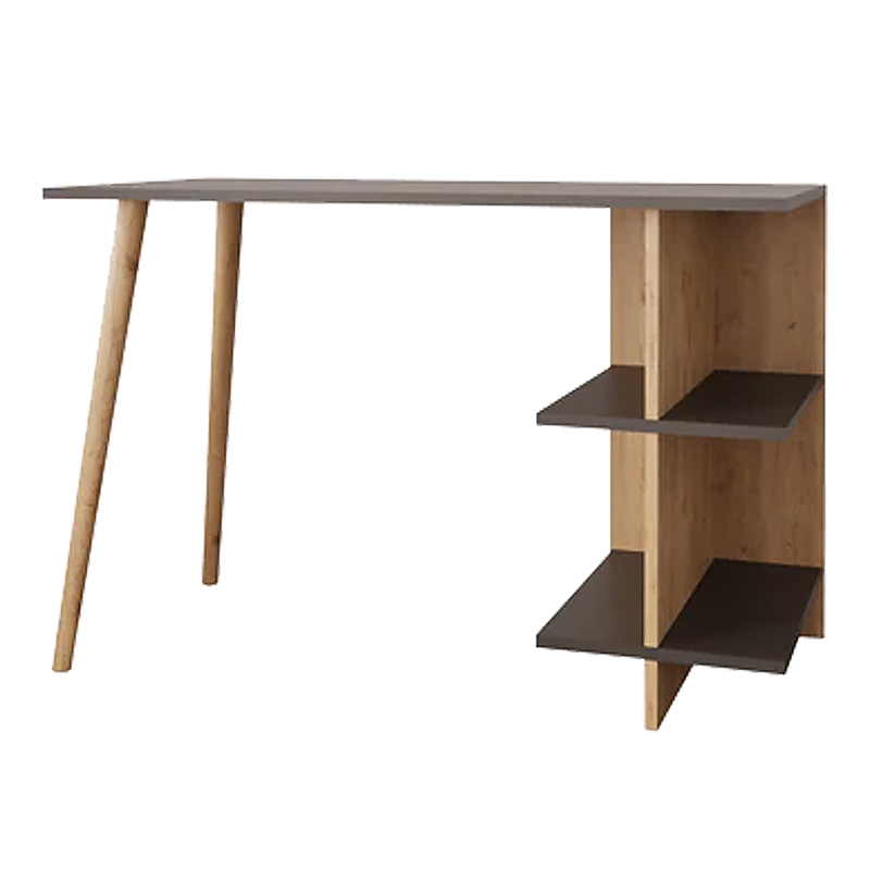 Γραφείο εργασίας Volet pakoworld σε oak- ανθρακί απόχρωση 114x56x76εκ 1