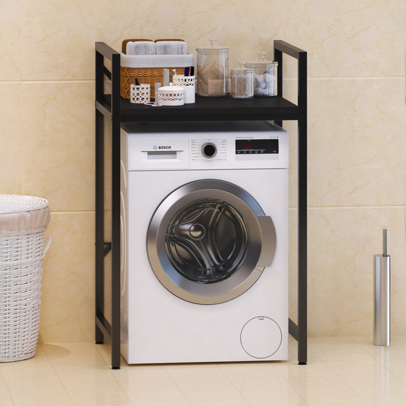 Ραφιέρα στήριξης πλυντηρίου - στεγνωτηρίου Delavar pakoworld μέταλλο μαύρο 72x60x116εκ 3