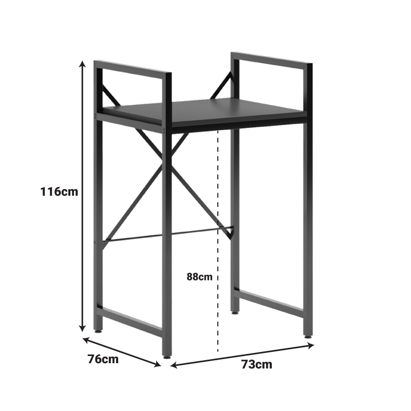 Ραφιέρα στήριξης πλυντηρίου - στεγνωτηρίου Delavar pakoworld μέταλλο μαύρο 72x60x116εκ 4
