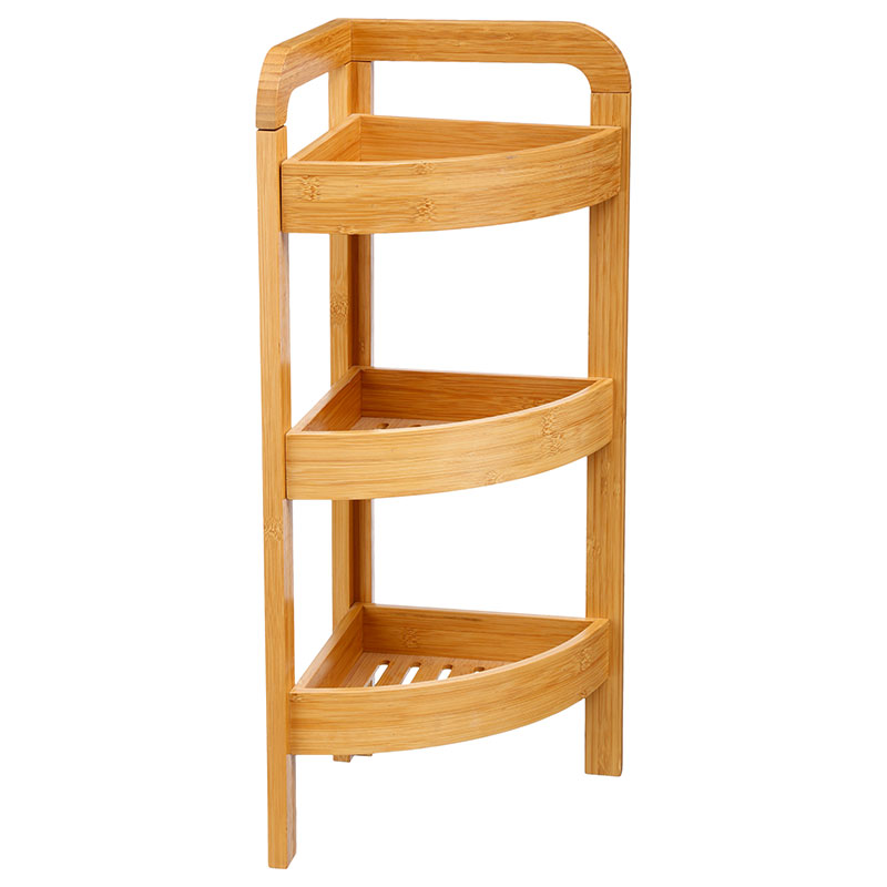 Ραφιέρα επιδαπέδια 3όροφη Jabez pakoworld bamboo φυσικό 23x23x61εκ 1