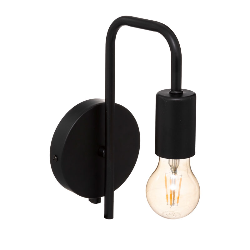 Φωτιστικό τοίχου-απλίκα Zhola pakoworld E27 40W μαύρο 17x12x25εκ 1