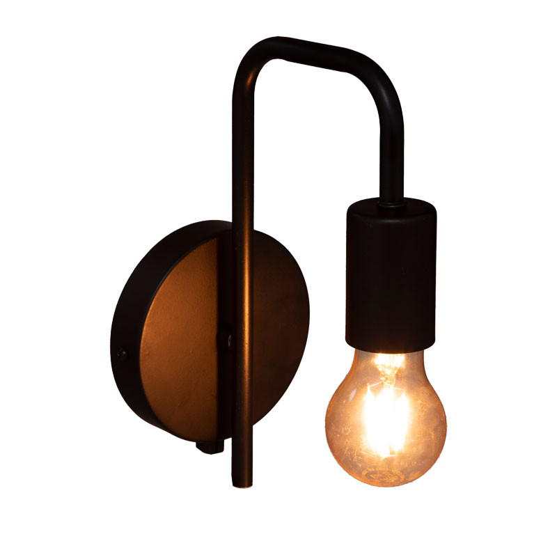 Φωτιστικό τοίχου-απλίκα Zhola pakoworld E27 40W μαύρο 17x12x25εκ 2