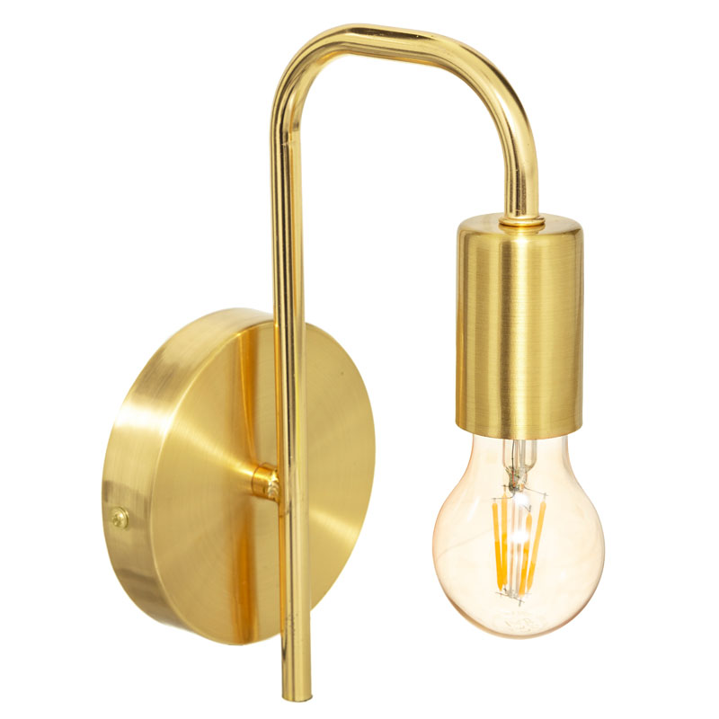 Φωτιστικό τοίχου-απλίκα Zhola pakoworld E27 40W χρυσό 17x12x25εκ 1