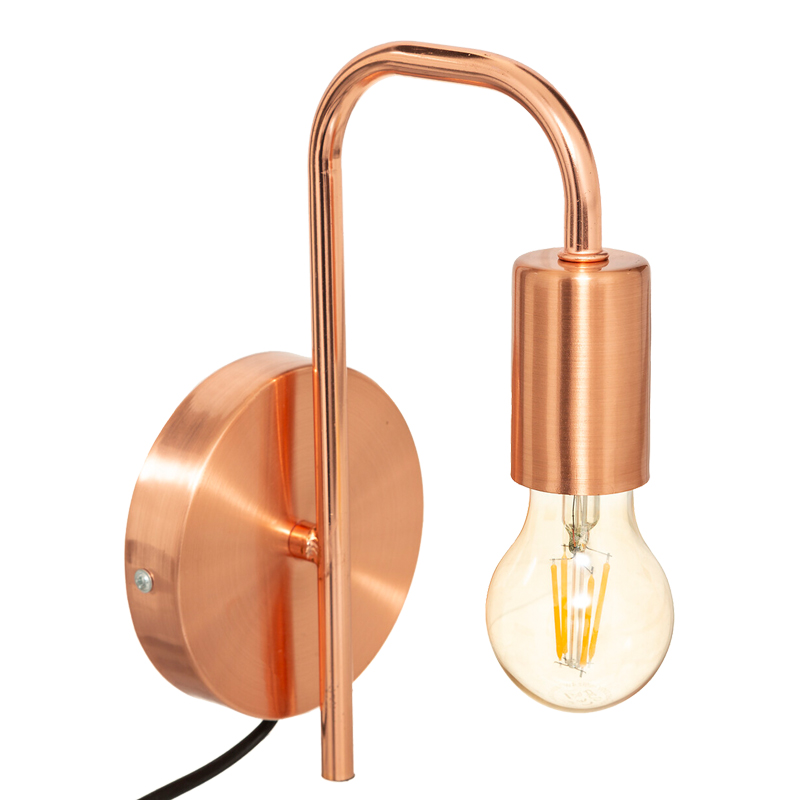 Φωτιστικό τοίχου-απλίκα Zhola pakoworld E27 40W μπρονζέ 17x12x25εκ 1