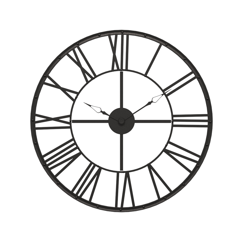 Ρολόι τοίχου Tikter pakoworld μαύρο μέταλλο Φ69.5x4εκ 1