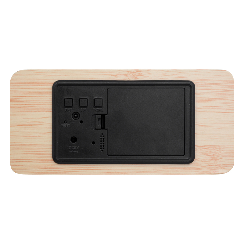 Επιτραπέζιο ρολόι Gamiel pakoworld φυσικό χρώμα mdf 15x4x7εκ 3