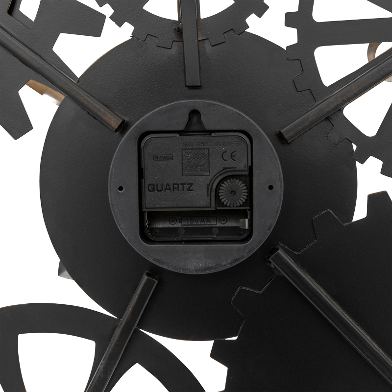 Ρολόι τοίχου Isea pakoworld χρυσό-μαύρο μέταλλο Φ90x4.5εκ 4