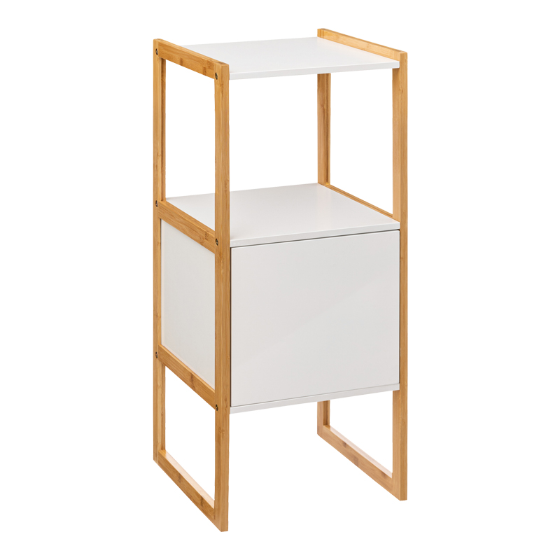 Ντουλάπι τοίχου χαμηλό Derfen pakoworld σε λευκή-φυσική απόχρωση 33x33x80εκ 1