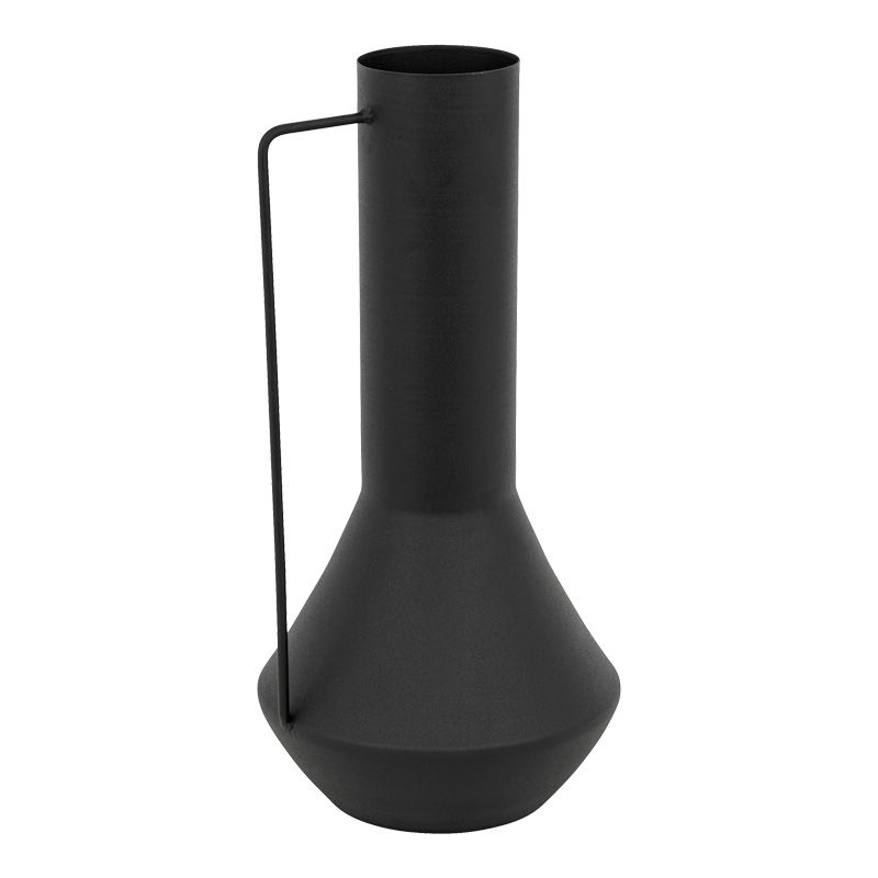 Βάζο Genmary pakoworld μεταλλικό σε μαύρη απόχρωση Φ17x34.5εκ 1