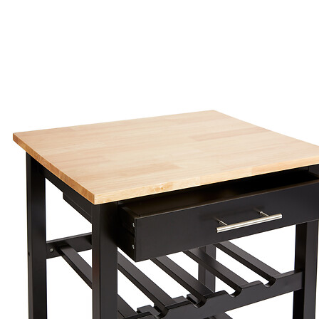 Τρόλεϊ-Ραφιέρα Claude pakoworld mdf μαύρο - φυσικό 58x48x87.5εκ 2