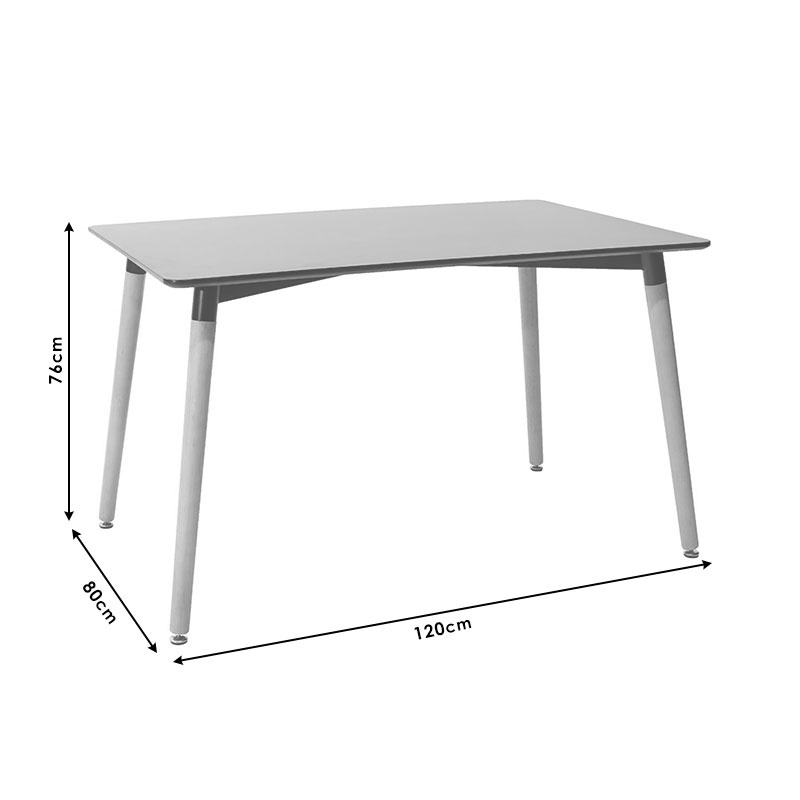 Τραπεζαρία Natali-Julita pakoworld σετ 5τεμ μαύρο-λευκό-φυσικό 120x80x76εκ 4