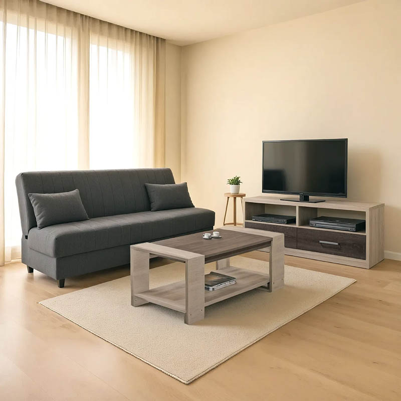 Φοιτητικό πακέτο επίπλων σαλονιού New Living pakoworld σετ 3 τμχ 1