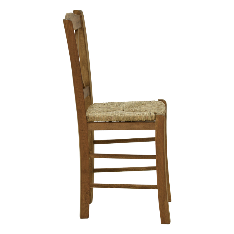 Καρέκλα καφενείου με ψάθα Χιαστή pakoworld καρυδί ξύλο 42x40x89εκ 3