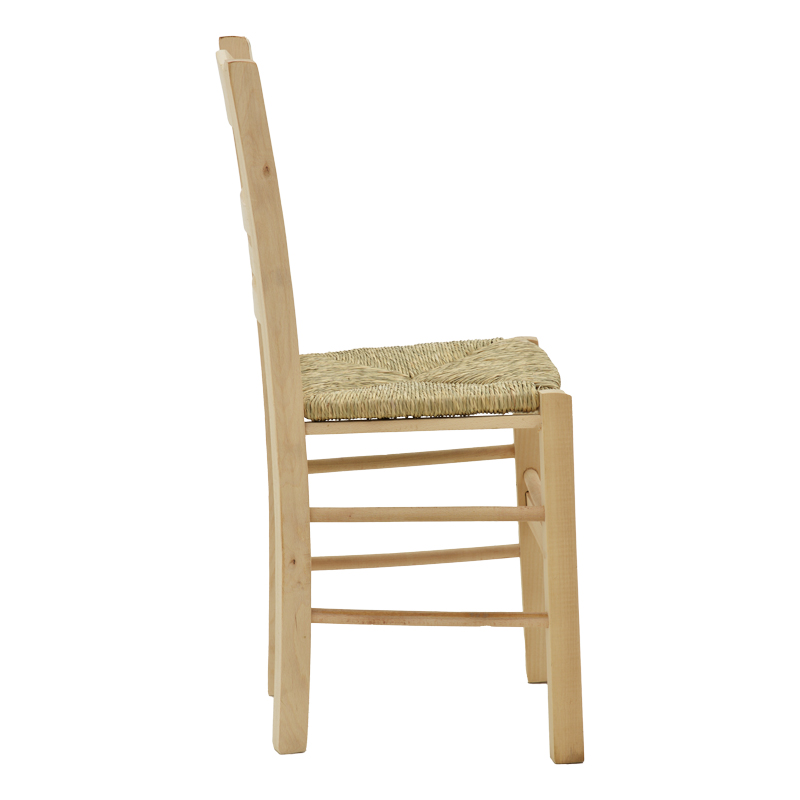 Καρέκλα καφενείου με ψάθα Επιλοχία pakoworld άβαφο ξύλο 42x40x89εκ 3