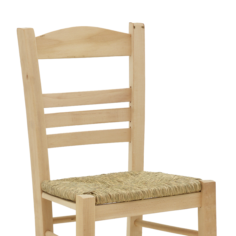 Καρέκλα καφενείου με ψάθα Επιλοχία pakoworld άβαφο ξύλο 42x40x89εκ 6