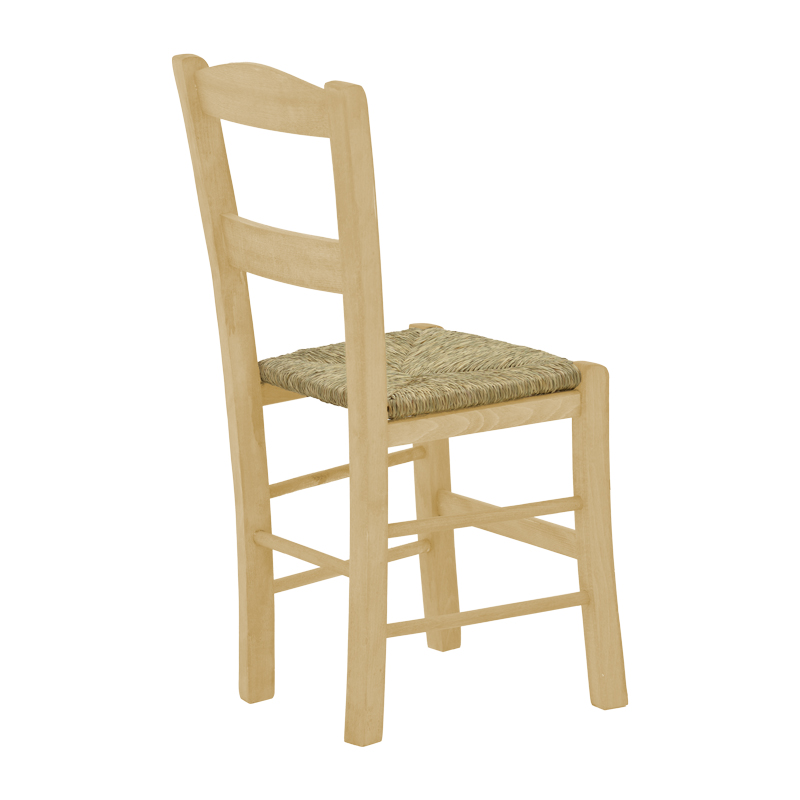 Καρέκλα καφενείου με ψάθα Syros-Charchie pakoworld άβαφο ξύλο 42x40x89εκ9εκ 2