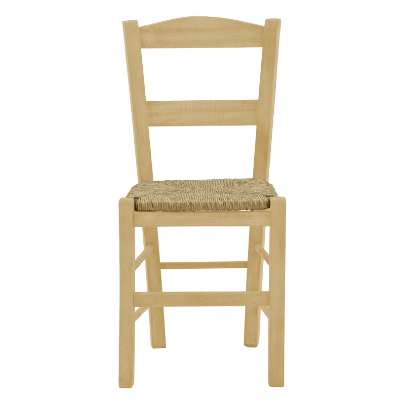 Καρέκλα καφενείου με ψάθα Syros-Charchie pakoworld άβαφο ξύλο 42x40x89εκ9εκ 4