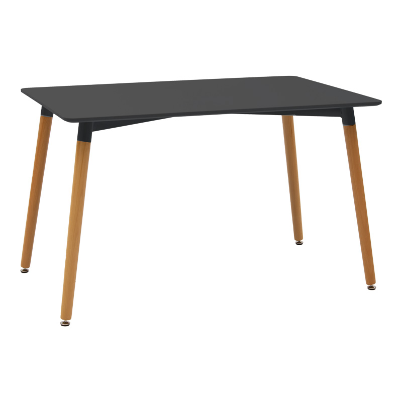 Τραπεζαρία Natali-Noor pakoworld σετ 5τεμ MDF μαύρο-μπεζ ύφασμα 120x80x76εκ 5