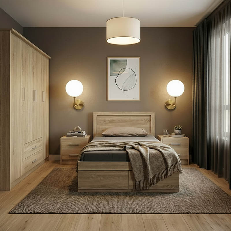 Σετ Κρεβατοκάμαρας Olympus Sonoma με Κρεβάτι 120x200εκ Σετ 4τεμ 1