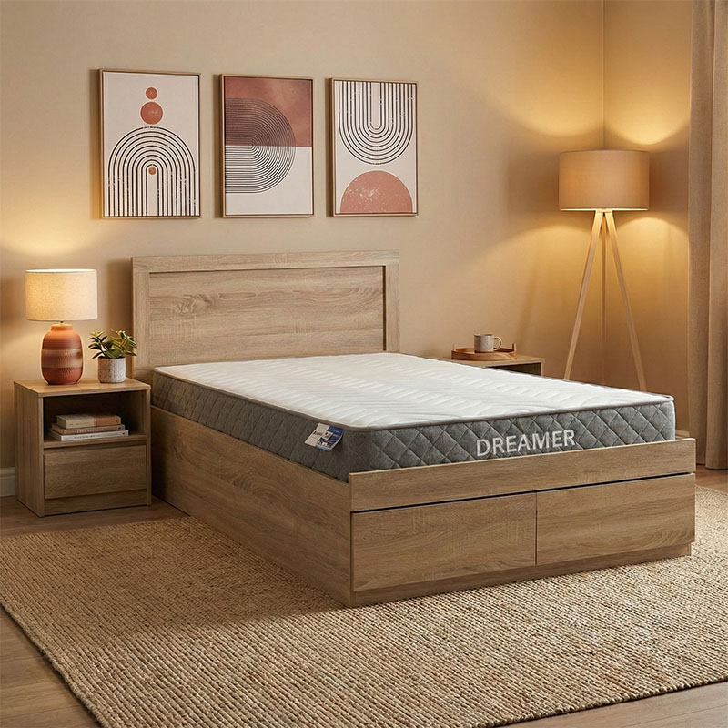 Κρεβάτι με στρώμα Olympus-Dreamer pakoworld sonoma 120x200εκ 1