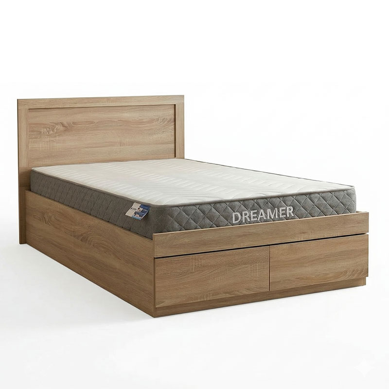 Κρεβάτι με στρώμα Olympus-Dreamer pakoworld sonoma 120x200εκ 2