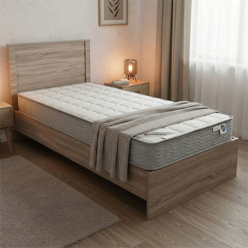 Κρεβάτι με στρώμα Athos-Perfecto pakoworld sonoma 90x190εκ 1