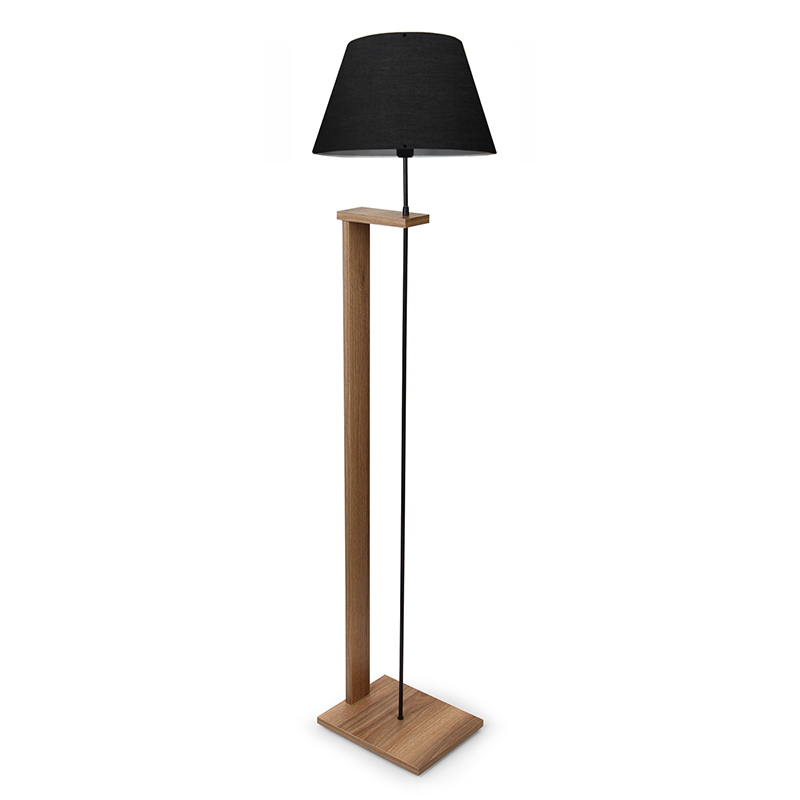 Φωτιστικό δαπέδου Lumino pakoworld Ε27 μαύρο-καρυδί Φ38x150εκ 1