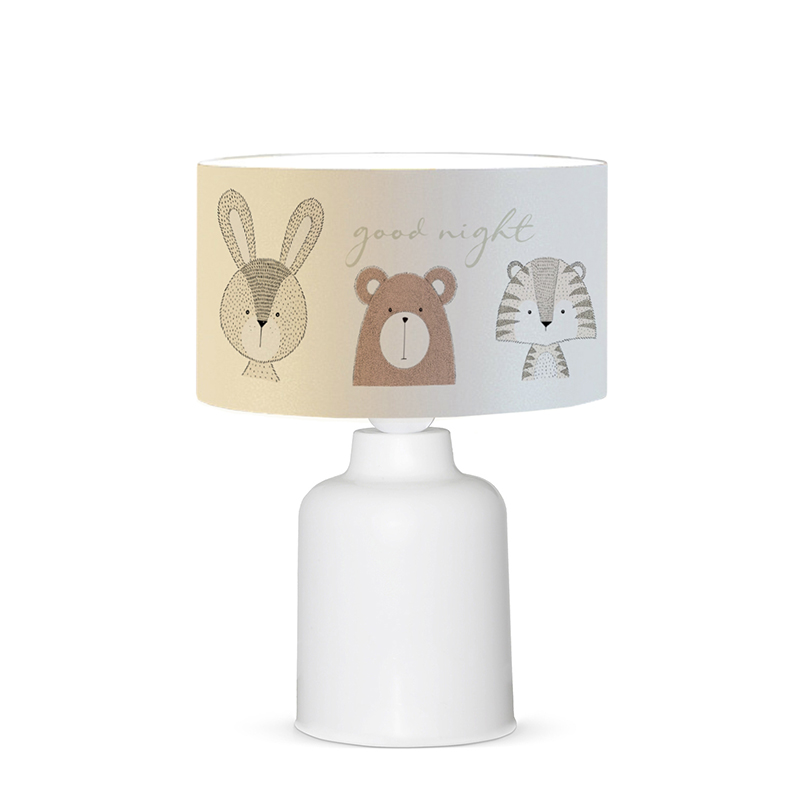 Παιδικό φωτιστικό επιτραπέζιο PWL-1099 pakoworld Ε27 λευκό-γκρι-καφέ Φ24x32εκ 1