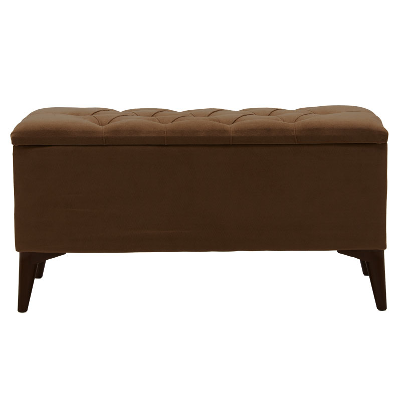 Σκαμπό-μπαούλο Elone pakoworld καφέ-καρυδί 90x40x44εκ 2