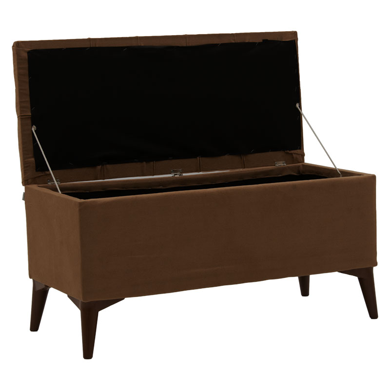 Σκαμπό-μπαούλο Elone pakoworld καφέ-καρυδί 90x40x44εκ 3