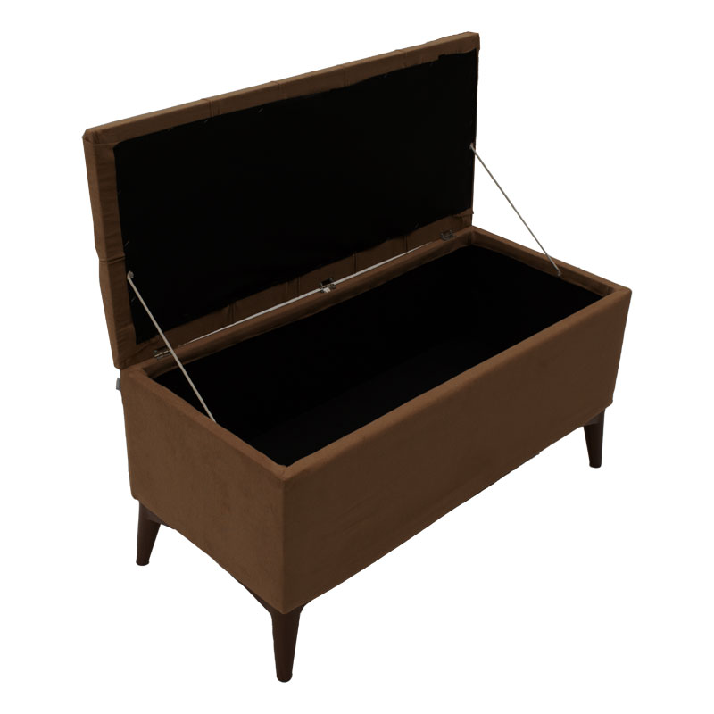 Σκαμπό-μπαούλο Elone pakoworld καφέ-καρυδί 90x40x44εκ 4