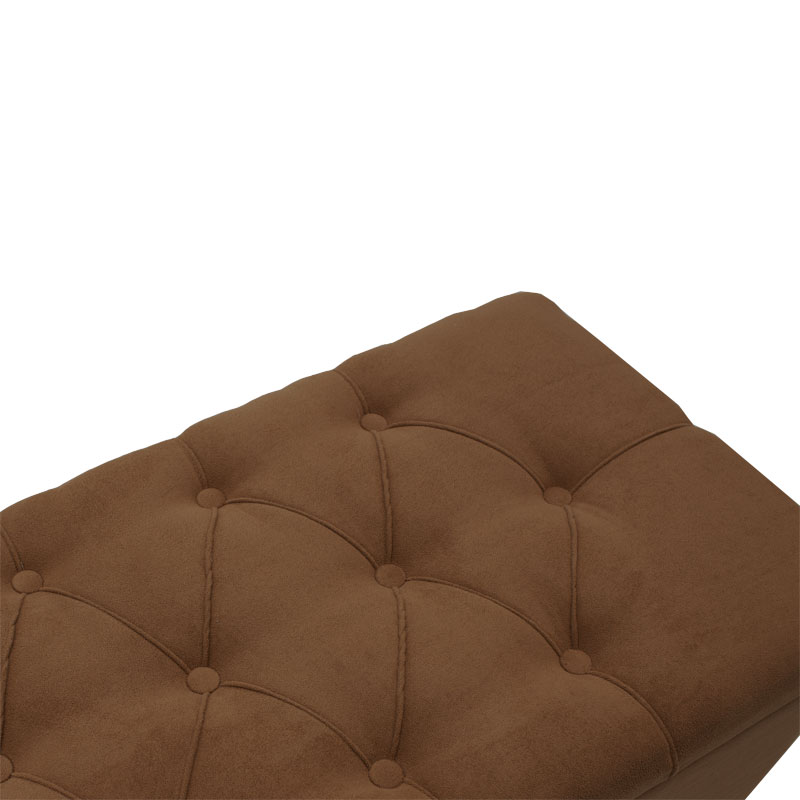 Σκαμπό-μπαούλο Elone pakoworld καφέ-καρυδί 90x40x44εκ 5