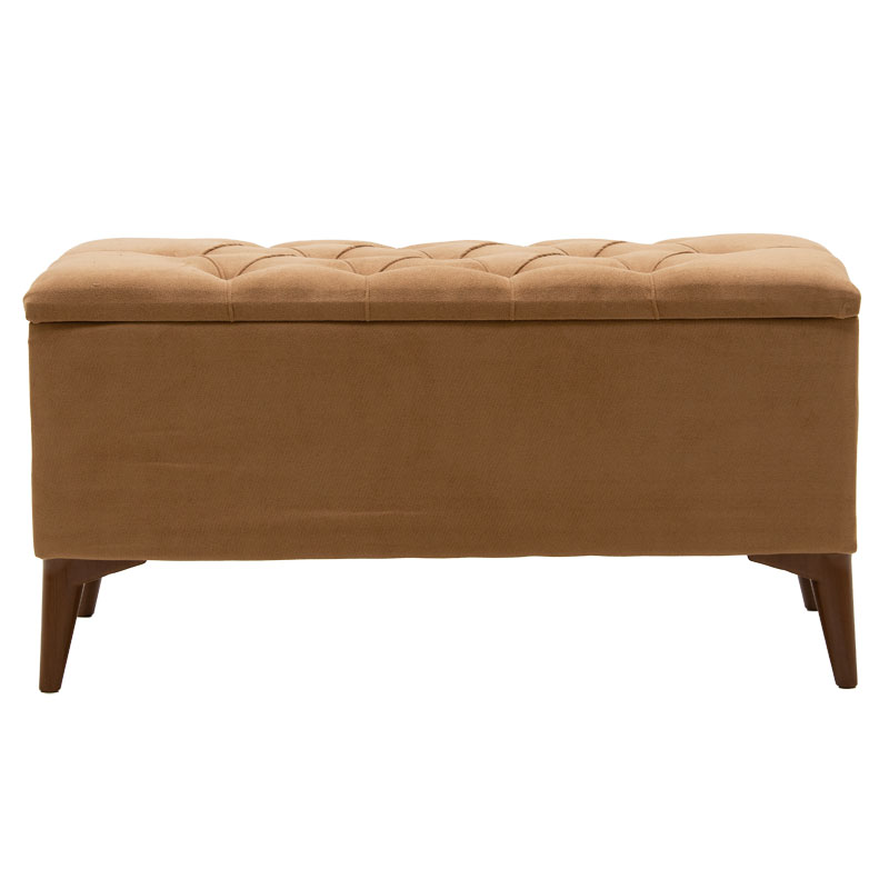 Σκαμπό-μπαούλο Elone pakoworld μόκα-καρυδί 90x40x44εκ 2