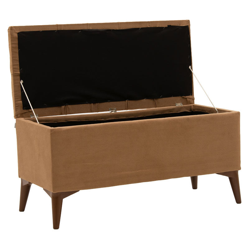 Σκαμπό-μπαούλο Elone pakoworld μόκα-καρυδί 90x40x44εκ 3