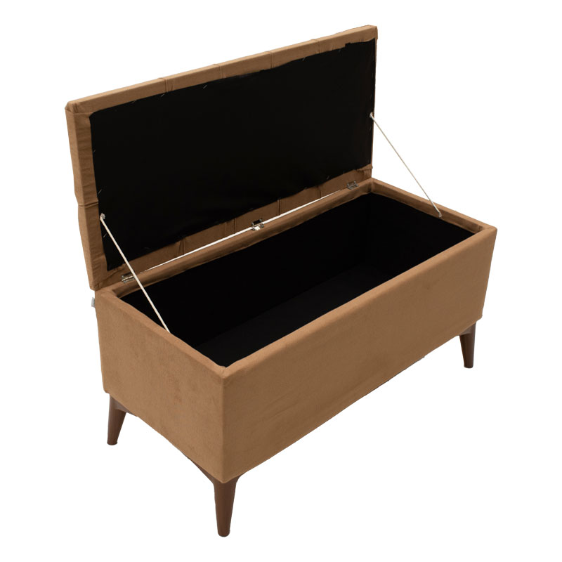 Σκαμπό-μπαούλο Elone pakoworld μόκα-καρυδί 90x40x44εκ 4