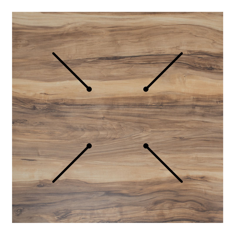 Επιφάνεια τραπεζιού Noble pakoworld HPL καρυδί 69x69εκ πάχους 12mm 2