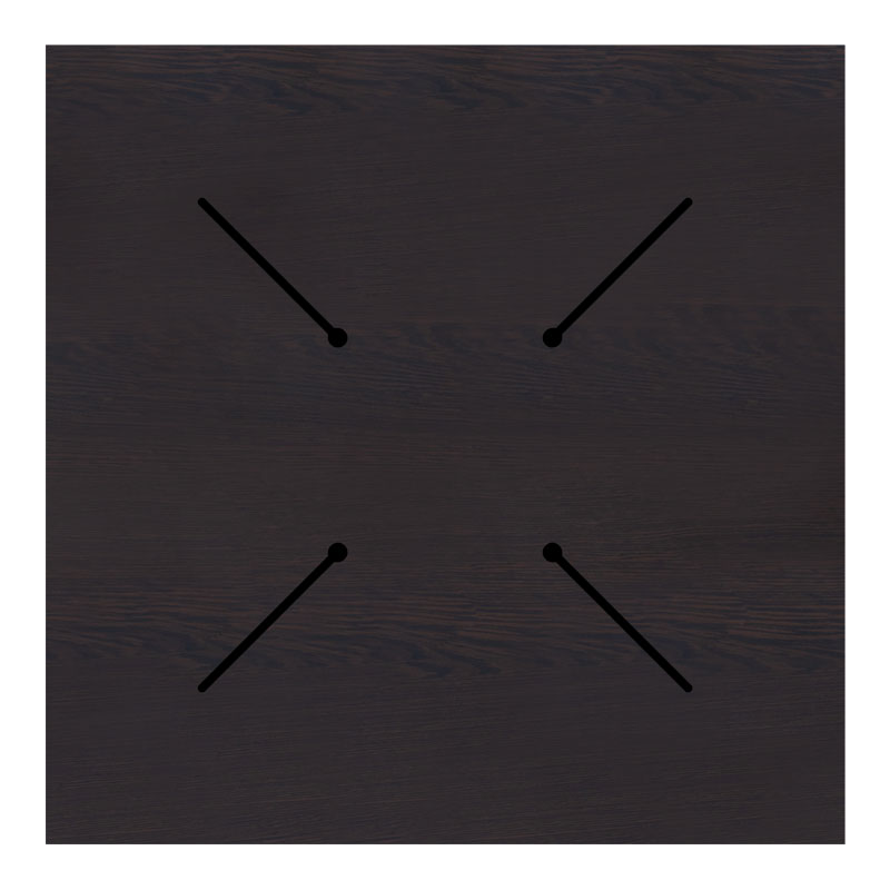 Επιφάνεια τραπεζιού Portico pakoworld HPL wenge 69x69εκ πάχους 12mm 2