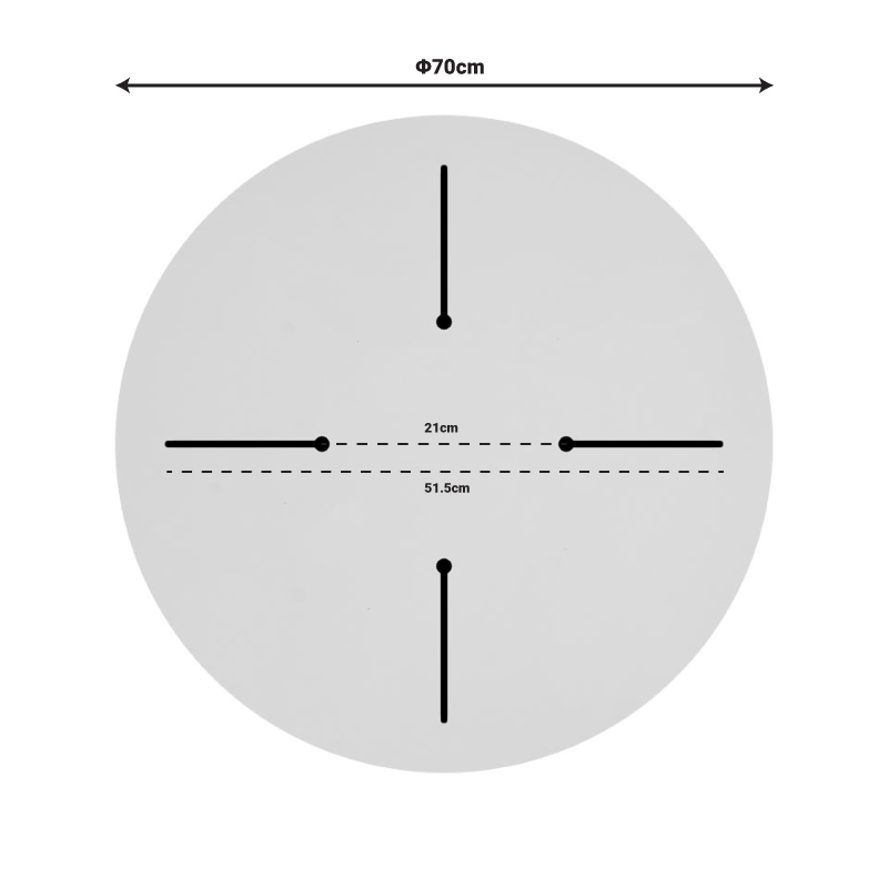 Επιφάνεια τραπεζιού Skyline pakoworld Werzalit ivory Φ70εκ πάχους 25mm 4