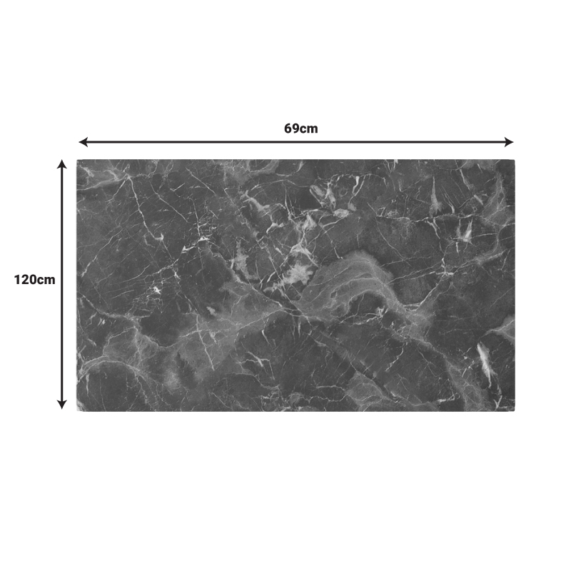 Επιφάνεια τραπεζιού Vergia pakoworld HPL σε ανθρακί όψης μαρμάρου 69x120εκ πάχους 12mm 3