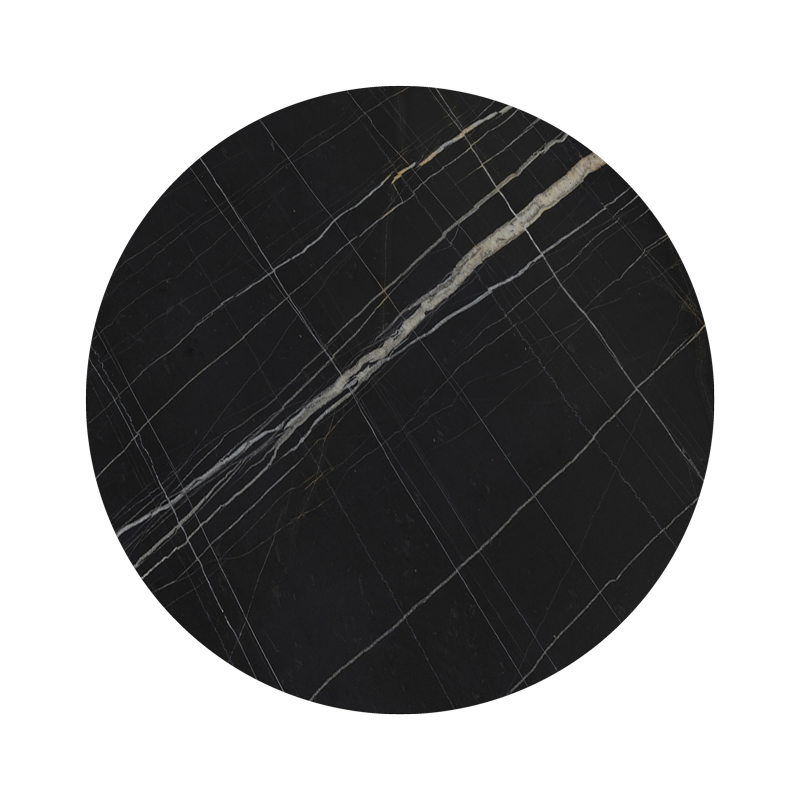 Επιφάνεια τραπεζιού Relian pakoworld HPL μαύρο όψη μαρμάρου Φ60εκ πάχους 12mm 1