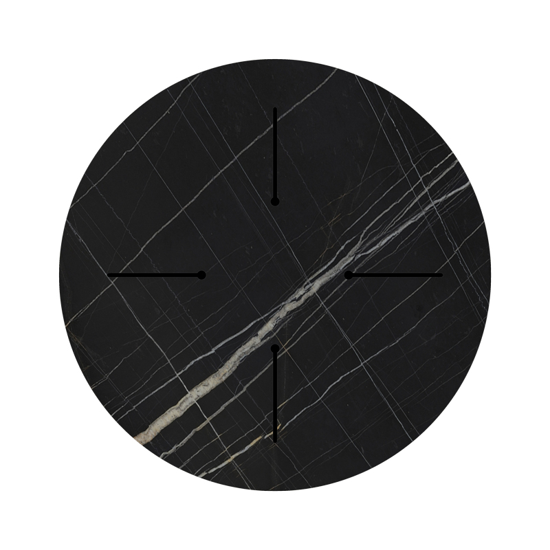 Επιφάνεια τραπεζιού Relian pakoworld HPL μαύρο όψη μαρμάρου Φ60εκ πάχους 12mm 3