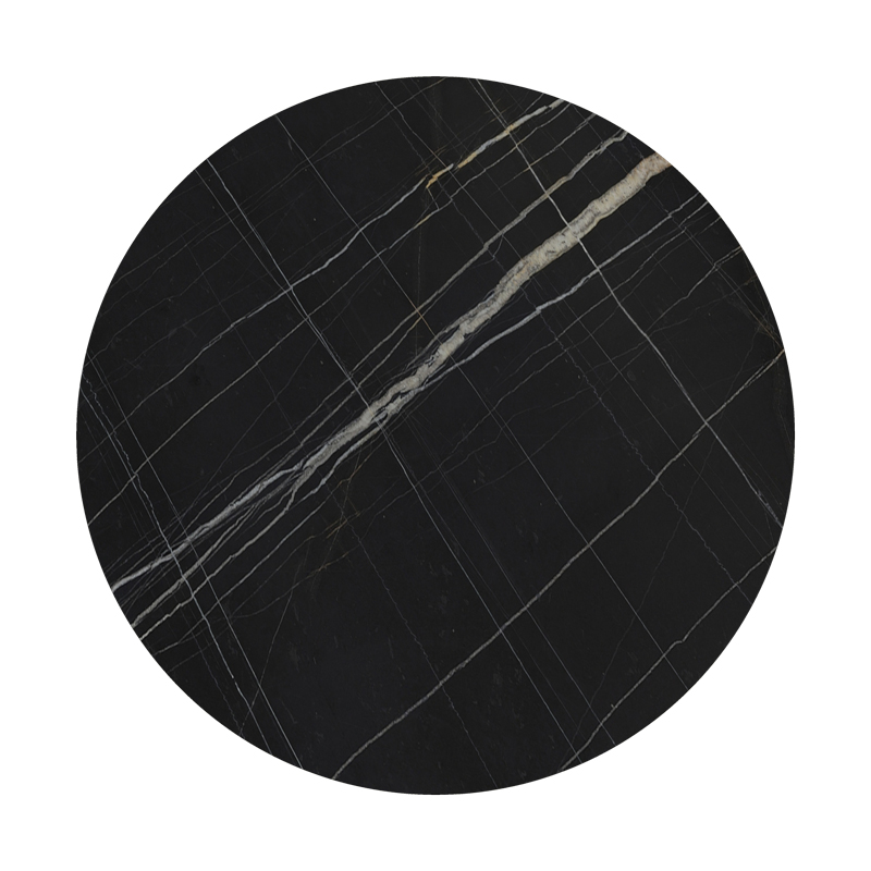 Επιφάνεια τραπεζιού Relian pakoworld HPL μαύρο όψη μαρμάρου Φ69εκ πάχους 12mm 1