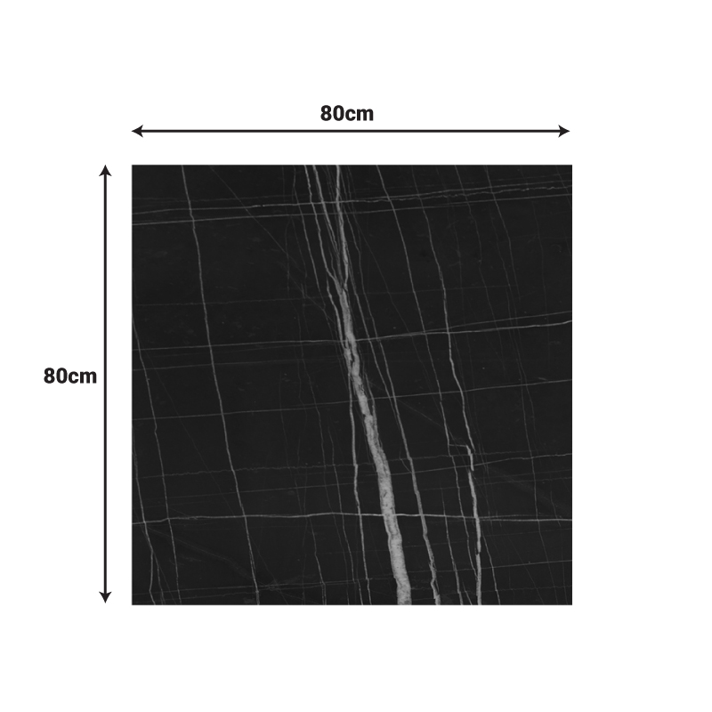 Επιφάνεια τραπεζιού Relian pakoworld HPL μαύρο όψη μαρμάρου 80x80εκ πάχους 12mm 4
