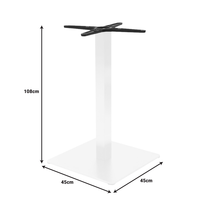 Βάση τραπεζιού bar Stofan pakoworld μεταλλική λευκή-μαύρη 45x45x108εκ 2