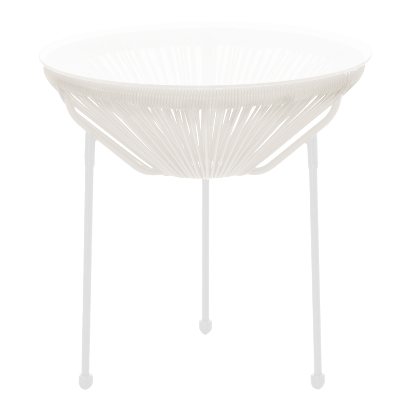 Τραπέζι Acapulco pakoworld μεταλλο-pe rattan σε λευκή απόχρωση Φ50x52εκ 1