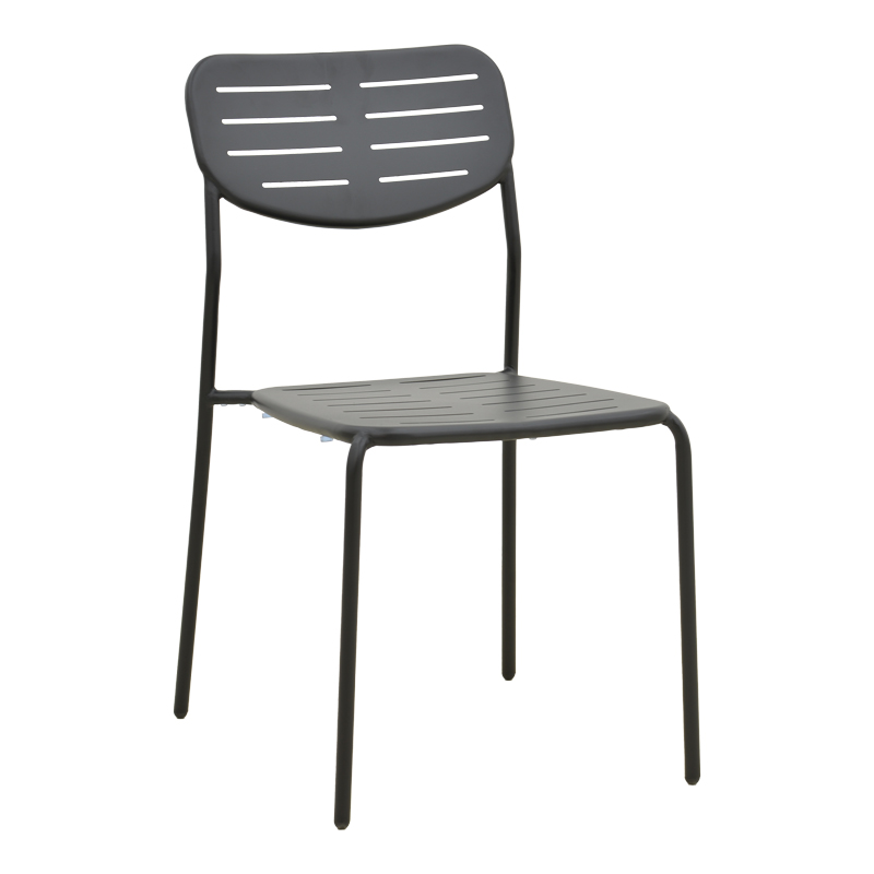 Καρέκλα Deraby pakoworld στοιβαζόμενη μαύρο μέταλλο 52.5x45.5x83εκ 1