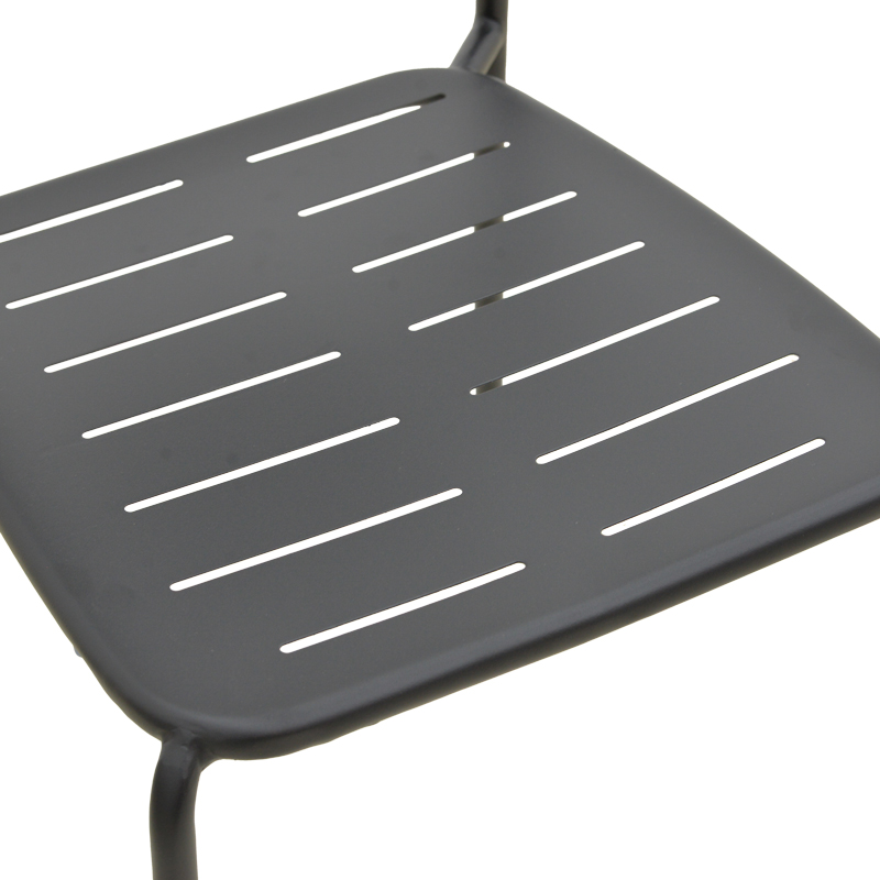 Καρέκλα Deraby pakoworld στοιβαζόμενη μαύρο μέταλλο 52.5x45.5x83εκ 8